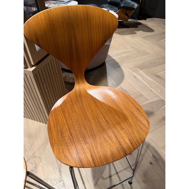 Walnut Barstools With Metal Legs (Set of 4, Cherner Company) For Sale - Image 13 of 17