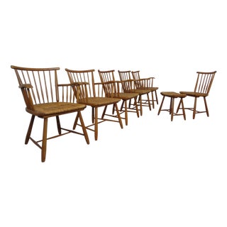Armchairs and Stool by Arno Lambrecht for WK Möbel, 1950s, Set of 7 For Sale