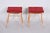 Set of Mid-Century Red Beech Stools, 1960s, in Good conditions. Designed 1960 to 1969