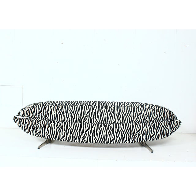 Metal Curved Capri Three-Seat Sofa with Zebra Upholstery from Johannes Andersen, 1965 For Sale - Image 7 of 15