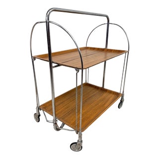 Mid-Century Dinett Folding Serving Cart from Bremshey & Co., 1970s For Sale
