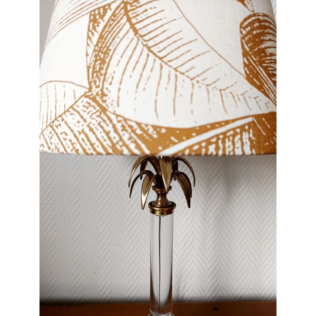 Brown Palm Tree Acrylic Glass Lamp in the style of Maison Charles, 1980s For Sale - Image 8 of 10