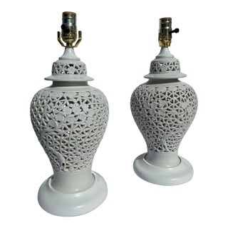 Antique Early 19th Century Japanese Ceramic Urn Table Lamps - a Pair For Sale