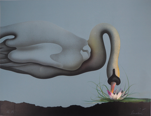 Jean-Paul Donadini, Le cygne et le nénuphar, Lithograph