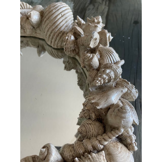 Sculpture Materials Vote Ntage Serge Roche She’ll Plaster Mirror For Sale - Image 7 of 7