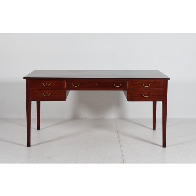 Writing Desk of Mahogany by A. J. Iversen for Ole Wanscher, Denmark, 1950 For Sale - Image 14 of 14