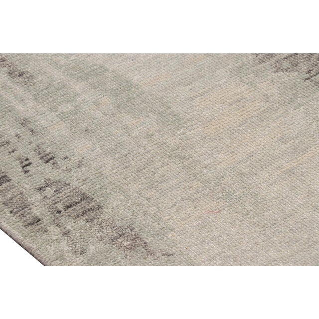 Rug & Kilim’s Modern Distressed Abstract Rug in Beige, Gray and Blue Tones For Sale In New York - Image 6 of 8