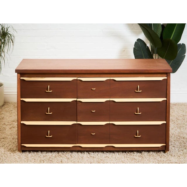 Mid 20th Century Two Tone Dresser For Sale - Image 4 of 9