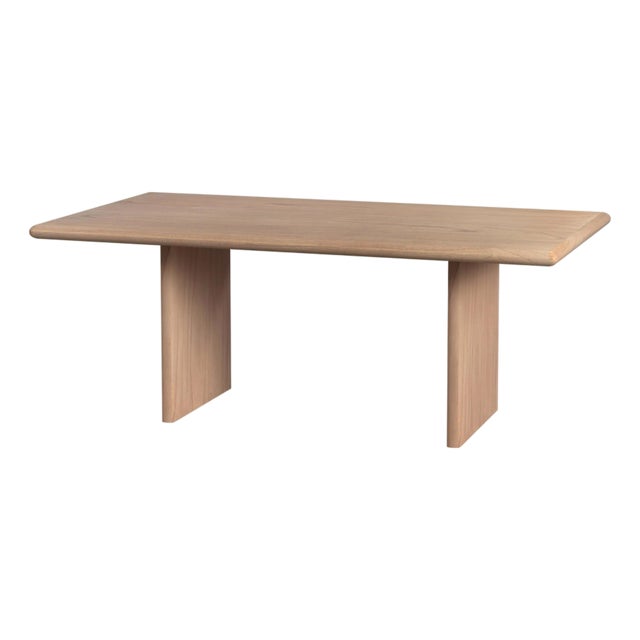 Halmstad 74 in. W Rectangular Wood Panel Dining Table, Blonde Oak For Sale