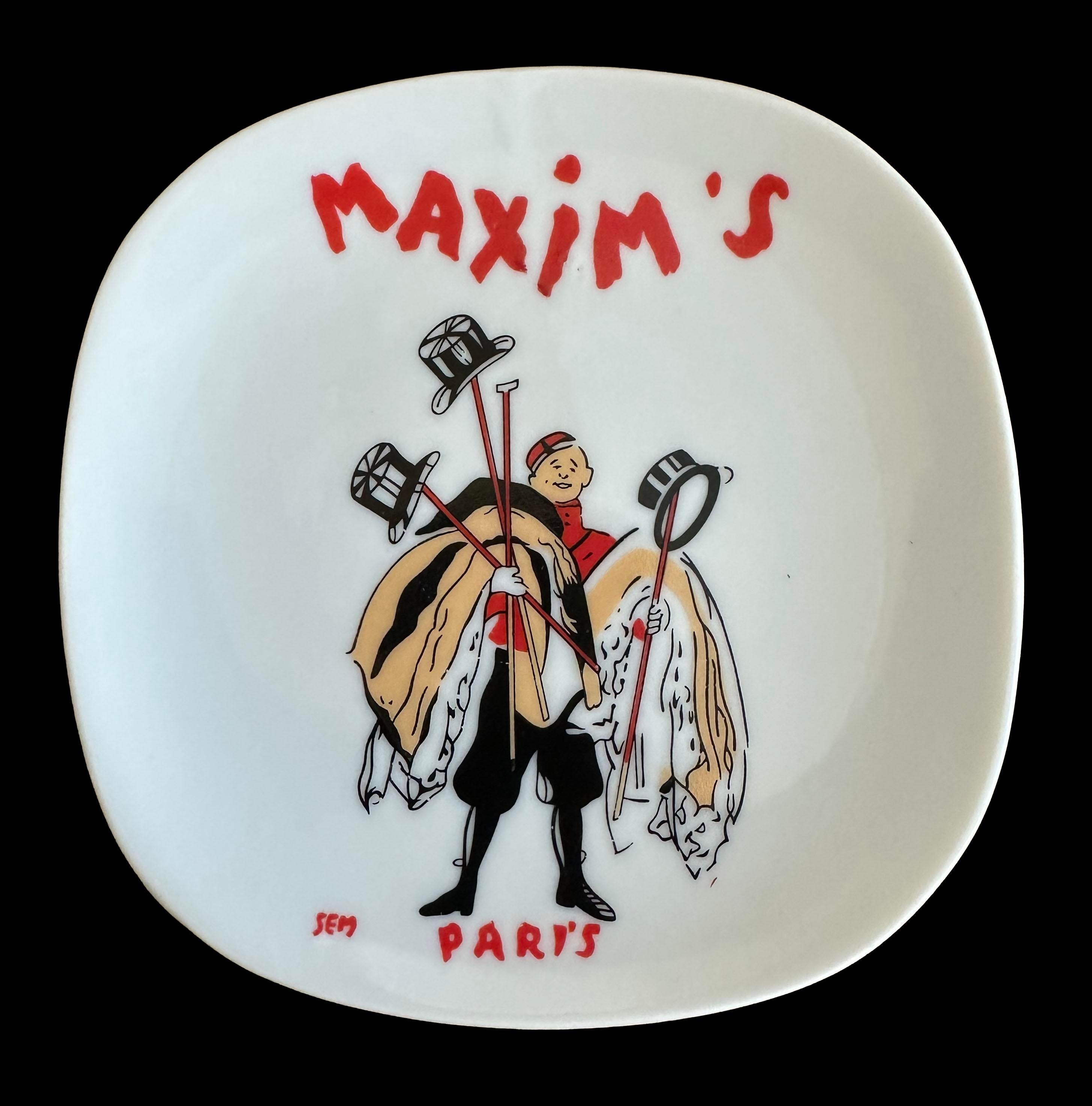 Maxim's アッシュトレイ　マキシム・ド・パリ Vintage Maxim's De Paris Restaurant Porcelain Ashtray | Chairish