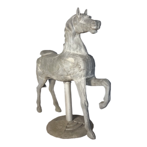 Vintage Cast Metal Coca-Cola Carousel Horse on Embossed Base