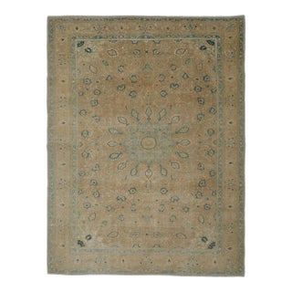 1970s Vintage Persian Handknotted Wool Orange Oversize Area Rug For Sale