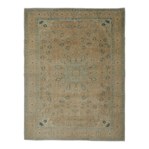 1970s Vintage Persian Handknotted Wool Orange Oversize Area Rug