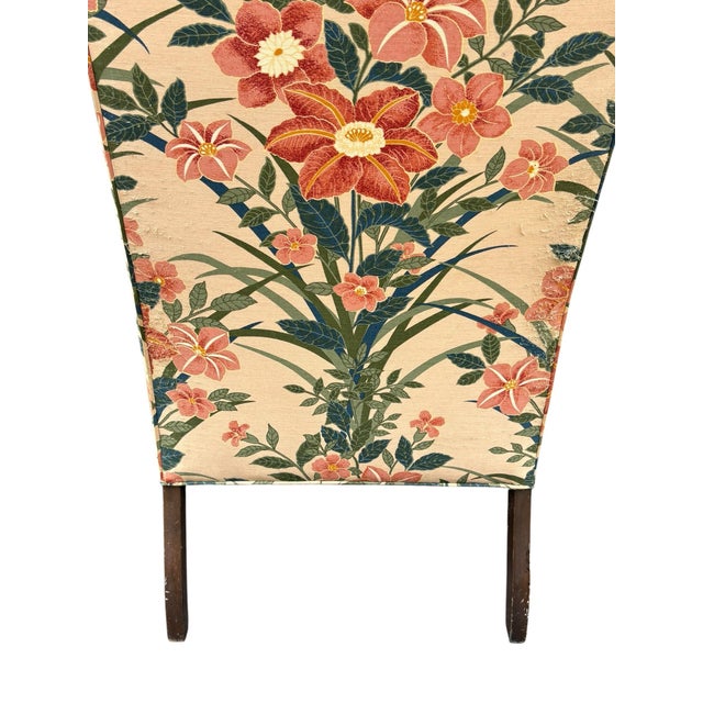 1970s Palm Beach Style Floral Upholstered Wingback Ethan Allen Chairs - A Pair For Sale In New York - Image 6 of 12