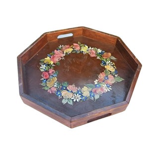 Painted Wooden Tray, 1950s-1970s For Sale