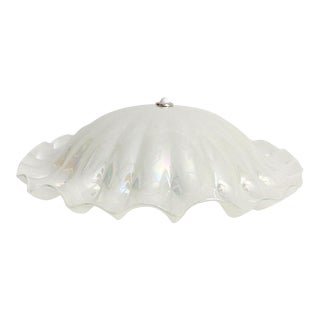 Midcentury Clamshell Flush Light For Sale
