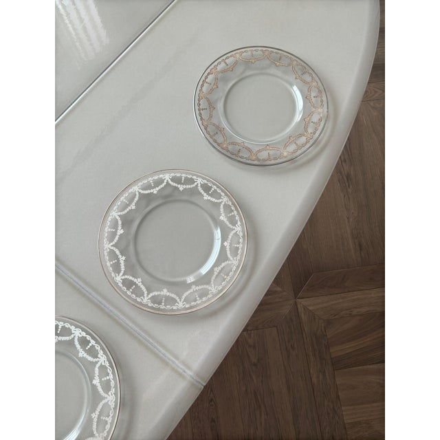 Early 21st Century Glass Charger Plates with Silver Leaf Rococo Pattern by Arte Italica, 2011, Set of 23 For Sale - Image 5 of 10
