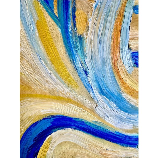 “Silent Whispers” is an original abstract expressionist oil painting that conveys the quiet resilience of a figure in...