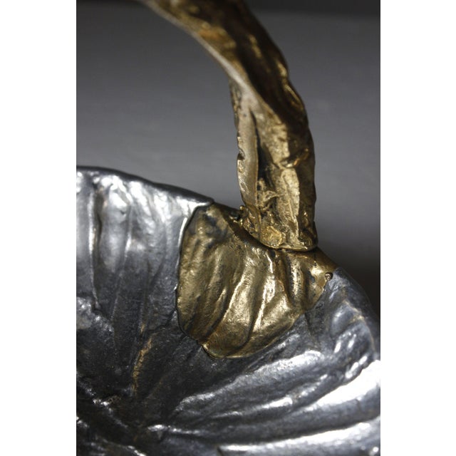 Gold Vintage Brutalist Fruit Bowl in Brass and Aluminum by David Marshall, 1980s For Sale - Image 8 of 12