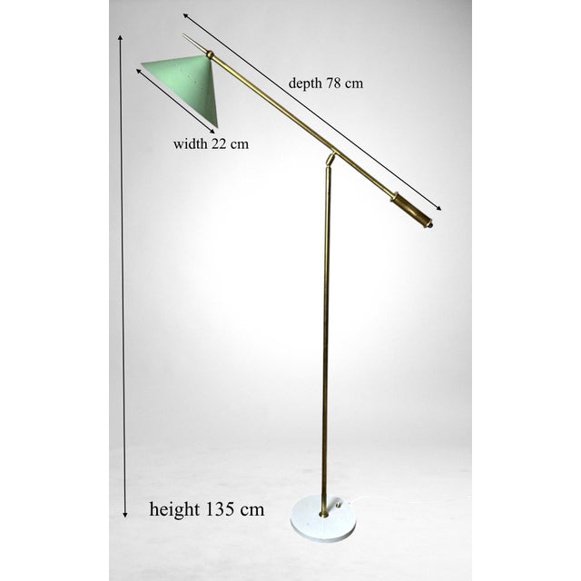 Mid 20th Century Italian Adjustable Brass Floor Lamp With Stone Base For Sale - Image 18 of 18