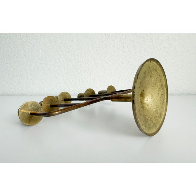 Brass 1960s Swedish Brass Candle Holder For Sale - Image 8 of 8