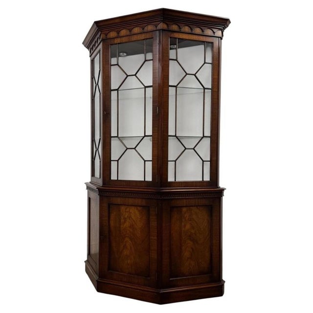 Antique English Mahogany Glazed Display Cabinet, 1900s For Sale - Image 4 of 11