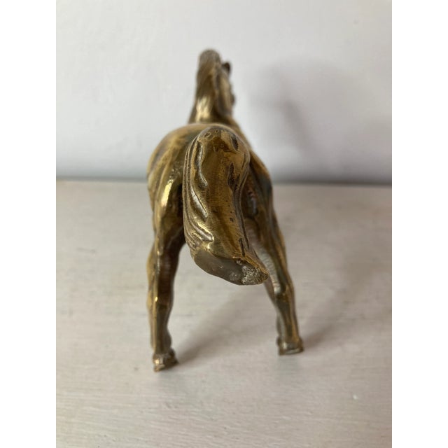 Vintage English Brass Horse For Sale - Image 4 of 8