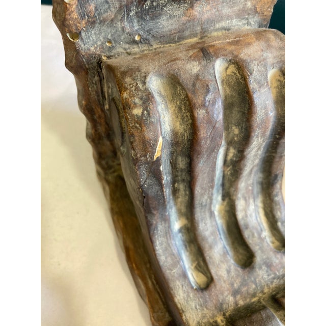 Vintage Architectural Column Ceramic Bookends – Rustic Stone Finish Pair For Sale In Oklahoma City - Image 6 of 8