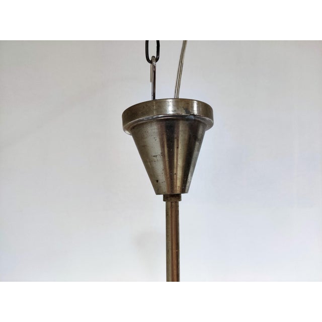 White Vintage Opaline Pendant Lamp, 1930s For Sale - Image 8 of 9