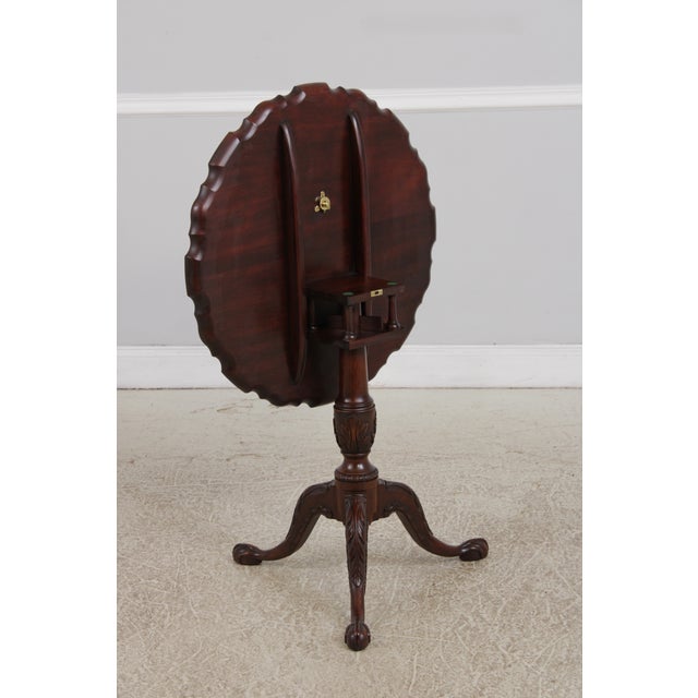 Queen Anne Henkel Harris Mahogany Pie Crust Tilt Top Table For Sale - Image 3 of 15