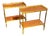 Pair of Italian Bagues Style Brass and Leather Side Tables For Sale