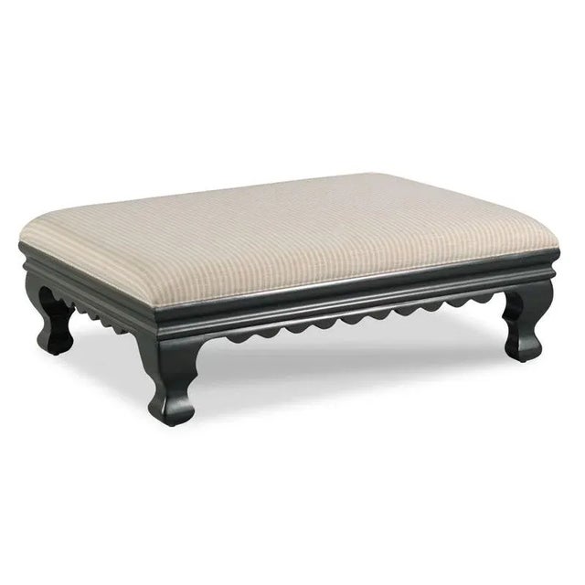 Woodbridge Furniture Celerie Kemble for Woodbridge Cintra Ottoman in Amsterdam Black For Sale - Image 4 of 4
