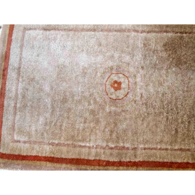 Textile 1970s Vintage Handmade Art Deco Chinese Rug For Sale - Image 7 of 8