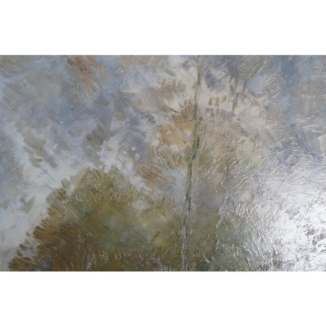 Late 20th Century L. Stephano Impressionist Country Farmhouse Landscape Oil Painting 83" For Sale - Image 12 of 15