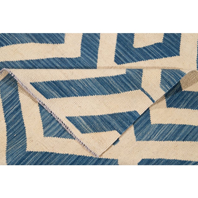 Doris Leslie Blau Vintage Geometric Light Beige Hand-Knotted Wool Rug For Sale - Image 11 of 17