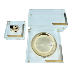1970's Italian Gold & Silver Smoker's Set/3 PCS
