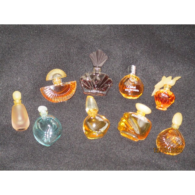 Nina Ricci Vintage Miniature Designer Perfume Collection Bottles Lot Glass For Sale - Image 4 of 6