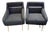 Pair of Black Mohair Mid-Century Modern Gigi Radice Design Lounge Chairs For Sale