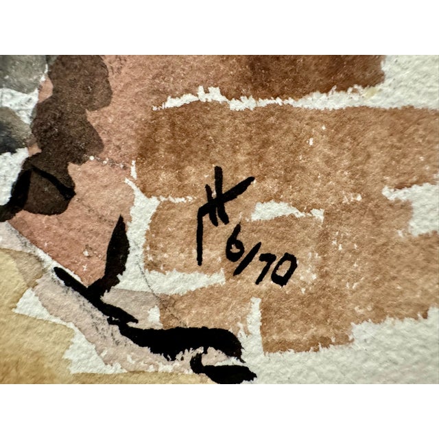 1970s Henry Emil Salloch Original Watercolor on Paper Gromignana, 1970. For Sale - Image 5 of 7