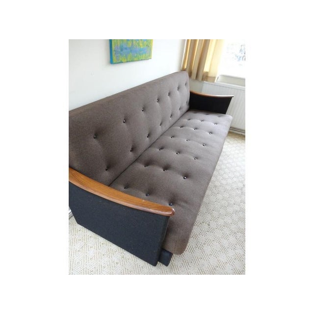 1950s Wood-Framed Sofa with Storage and Daybed Function Lovely 1950s wood-framed sofa in very good condition, combining...