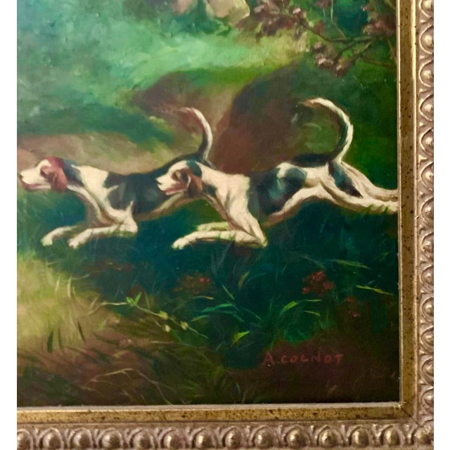 Late 20th Century Late 20th Century Fox Hunt Oil Painting Large Original Signed Equestrian Art Vintage Decor For Sale - Image 5 of 6