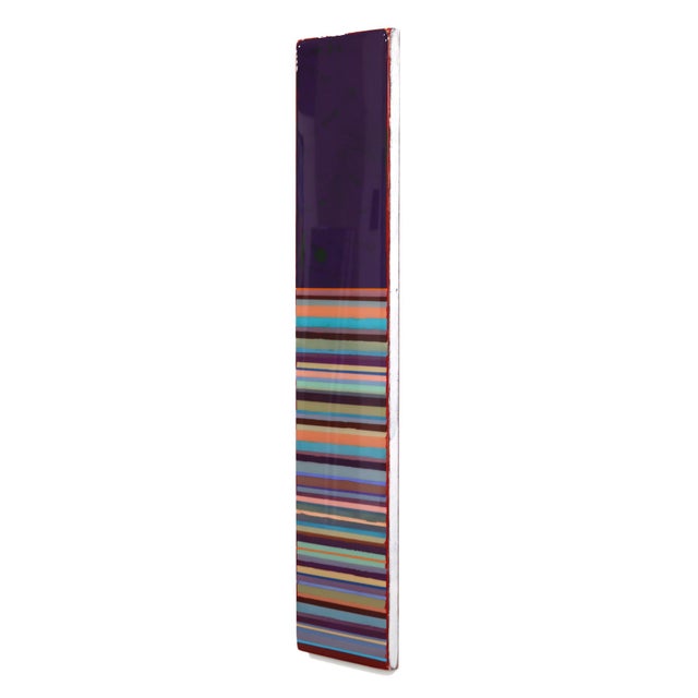 Contemporary Tall Sunspot 50 - Slim Vertical Minimalist Abstract Mixed Media Resin Painting by Ricky Hunt For Sale - Image 3 of 9