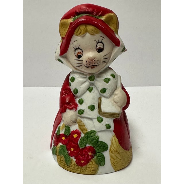 Victorian Vintage 1980s Porcelain Christmas Cat/Kitten Bell For Sale - Image 3 of 8