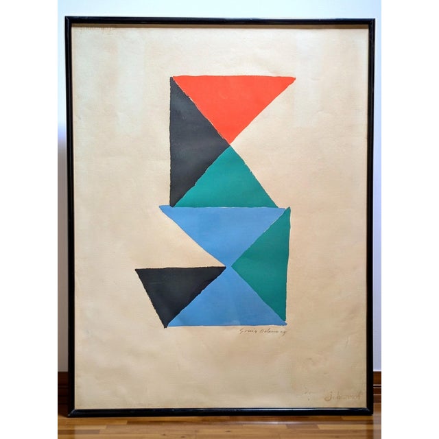 Sonia Delaunay, Abstraction in Color Triangles, 1966, Lithograph For Sale - Image 7 of 7