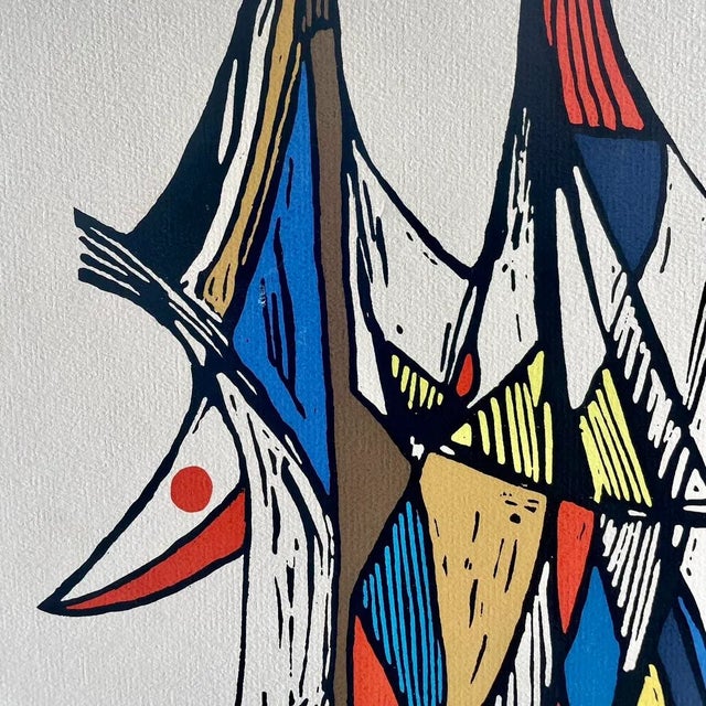 Mid 20th Century Vintage Leon Gordon Miller Abstract Serigraph Print, Signed and Framed Original Art For Sale - Image 5 of 8