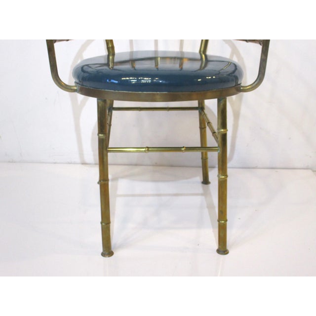 Italian Brass Chiavari Styled Arm Chair For Sale - Image 10 of 12