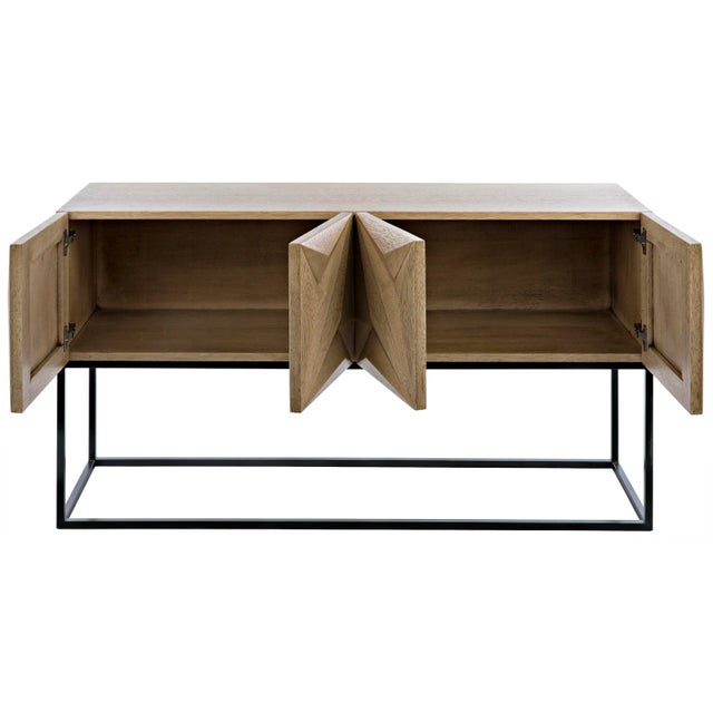 Noir NOIR Zurich Console in Bleached Walnut with Metal For Sale - Image 4 of 9