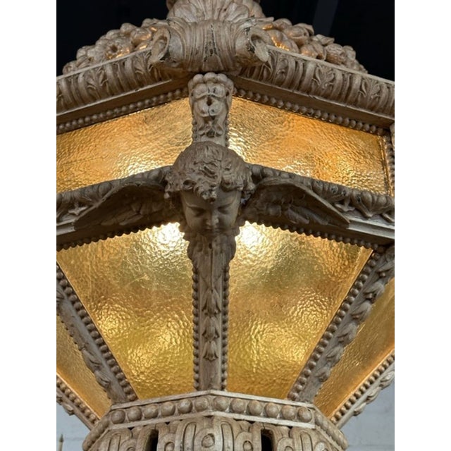 Wood Large Italian Stripped Wood Lantern For Sale - Image 7 of 8