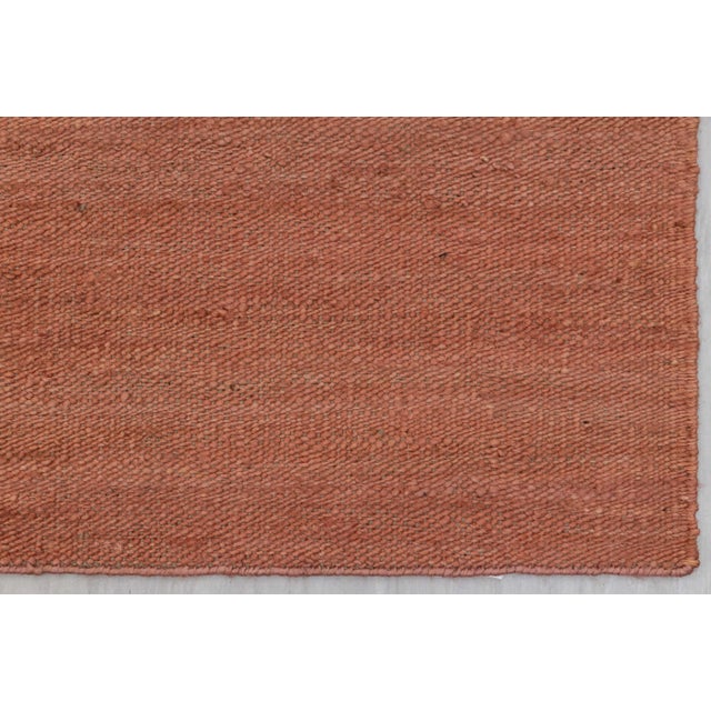Not Yet Made - Made To Order Rust Solid Handwoven Premium Natural Jute Yarn Flatweave Rug 5x8 Ft. For Sale - Image 5 of 12