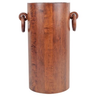 Vintage Wooden Cylinder Umbrella Stand, 1960s For Sale